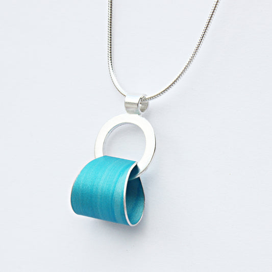 SL55 Little turquoise blue loop cuff pendant