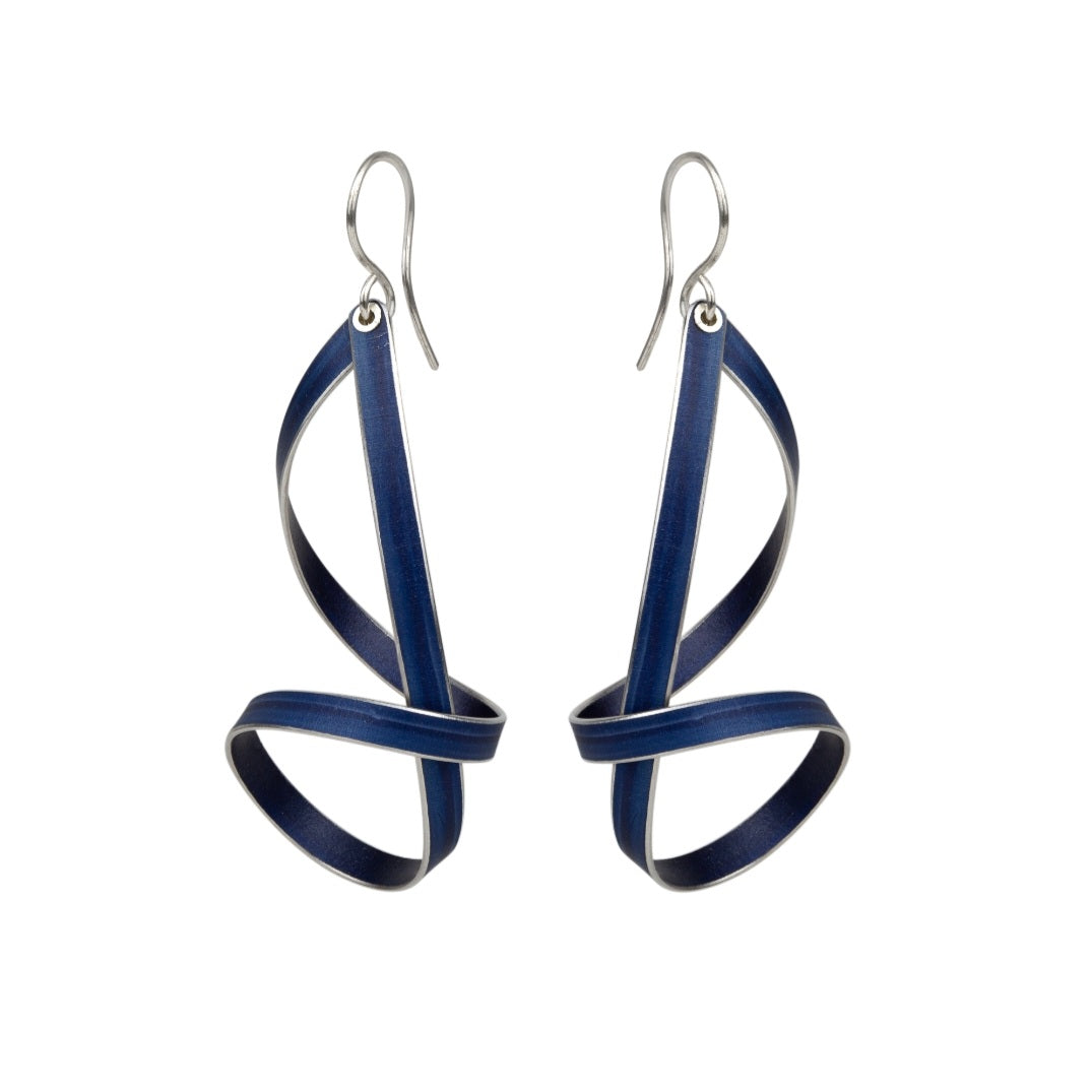 LP19 Short ribbon loopy drop earrings