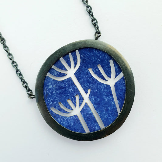SL34 Grassheads silhouette in indigo necklace