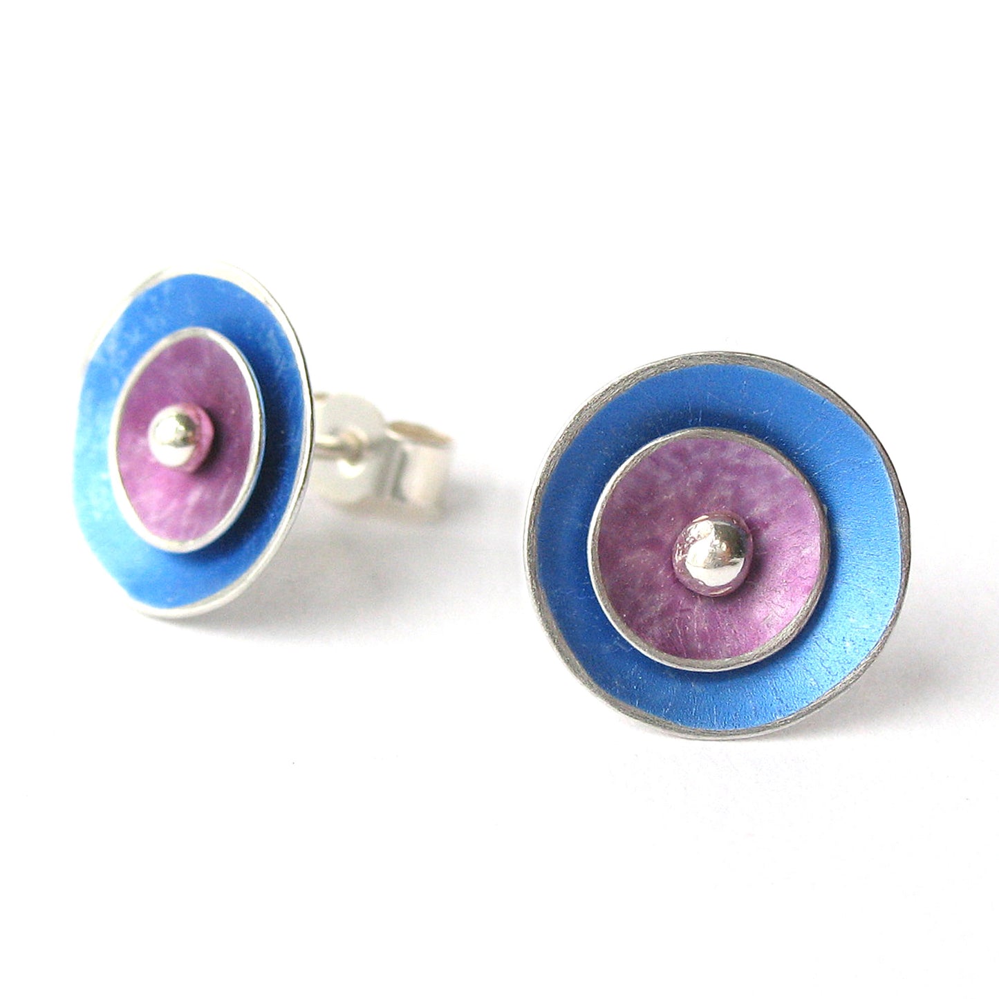 CD1 Double concave disc stud earrings