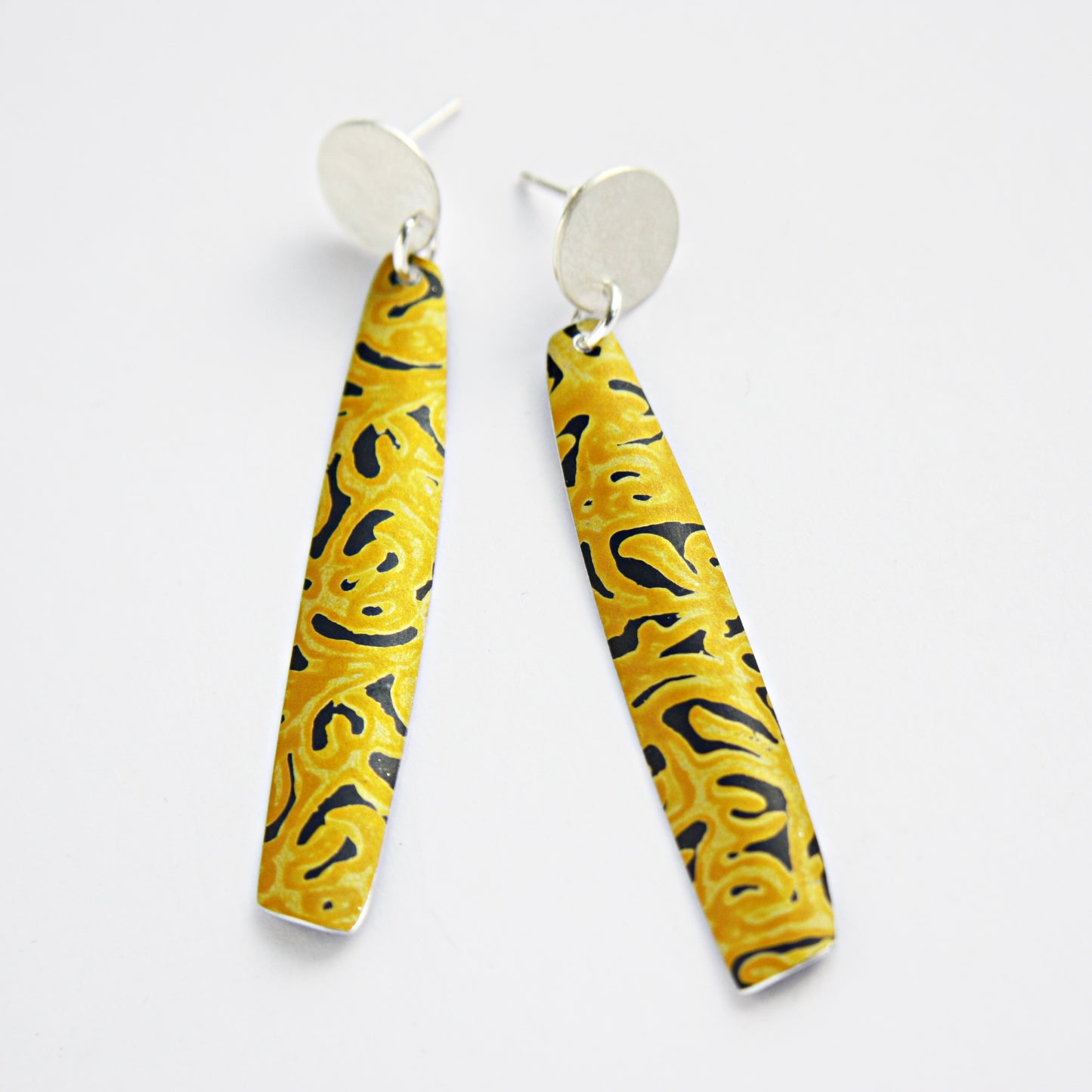 AL6 Oxidised Silver Studs And Tapered Aluminium Drops