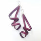 LP21 Long loopy twisted ribbon drop earrings