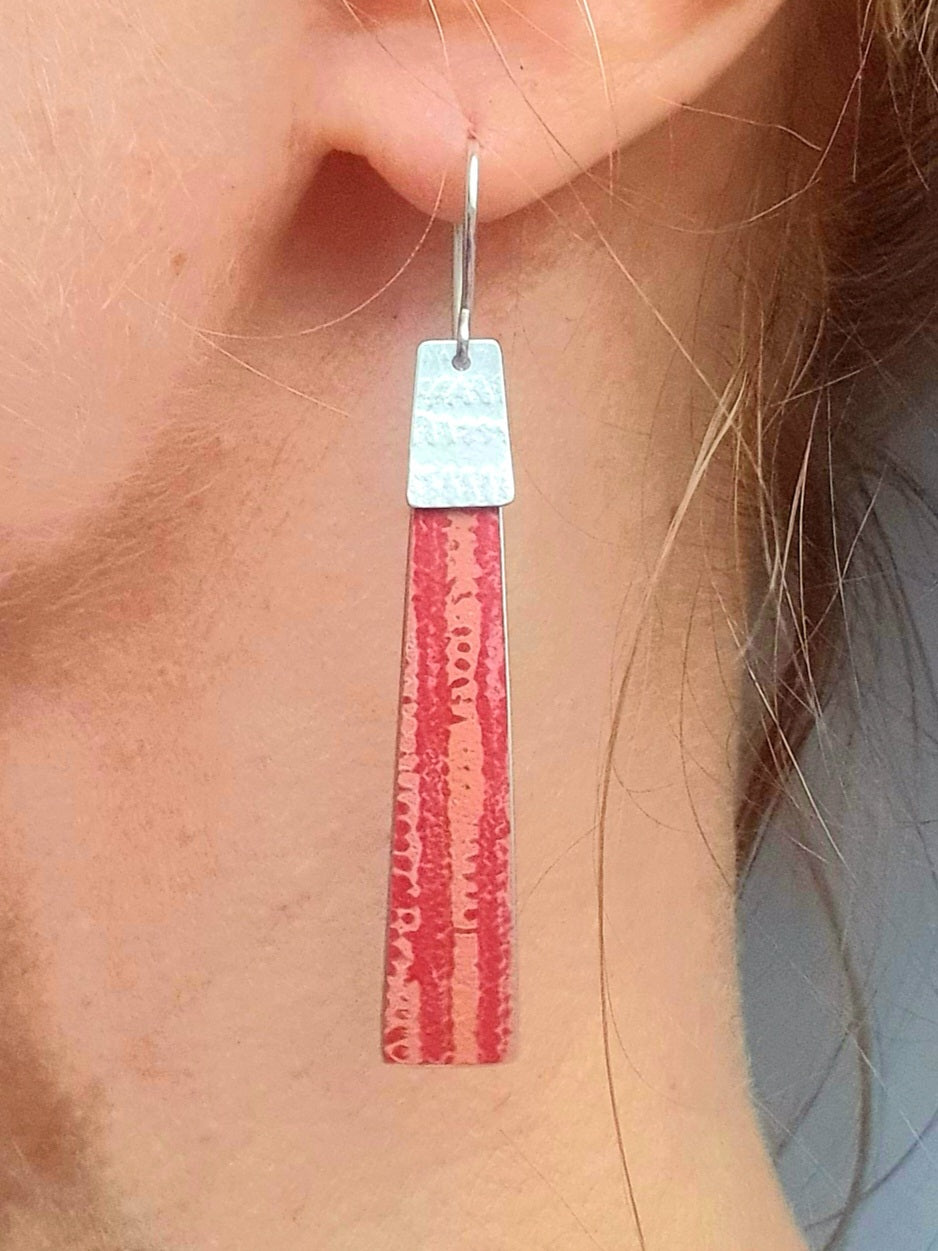 TX7B Long Tapered Strip Drop Earrings