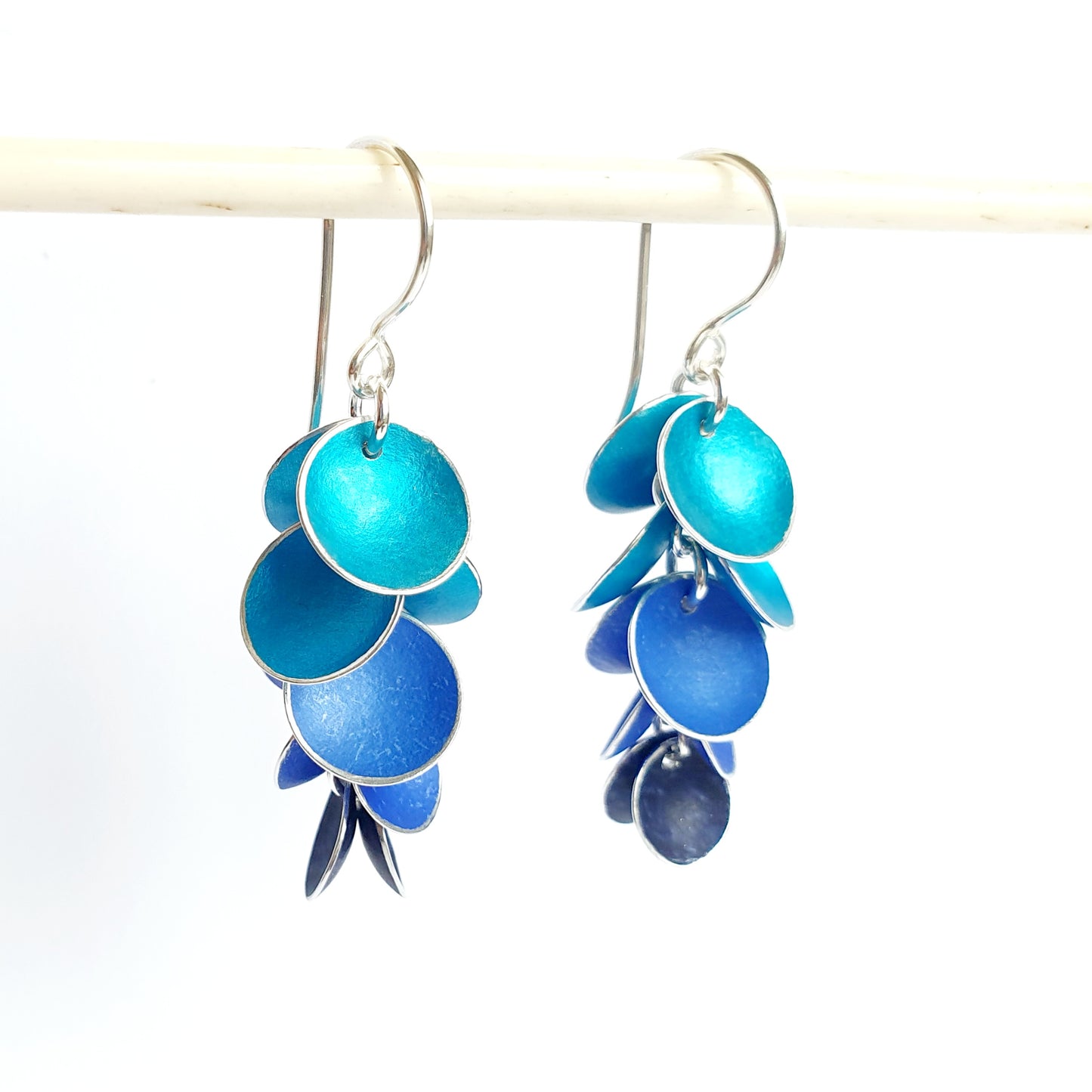 CD25 Ten concave disc cluster drop earrings