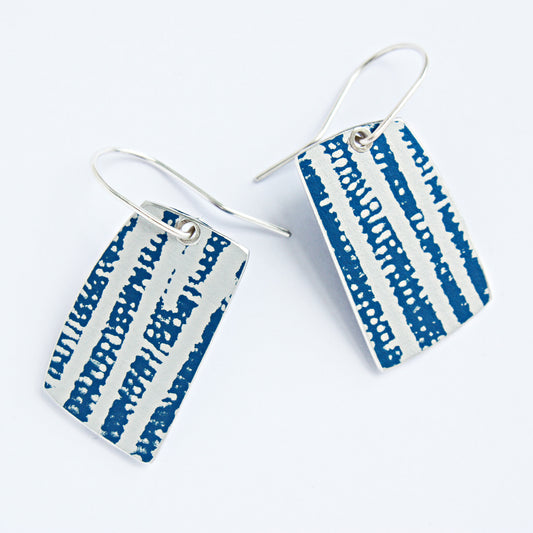 TX15 Single Tube Riveted Rectangular Drop Earrings