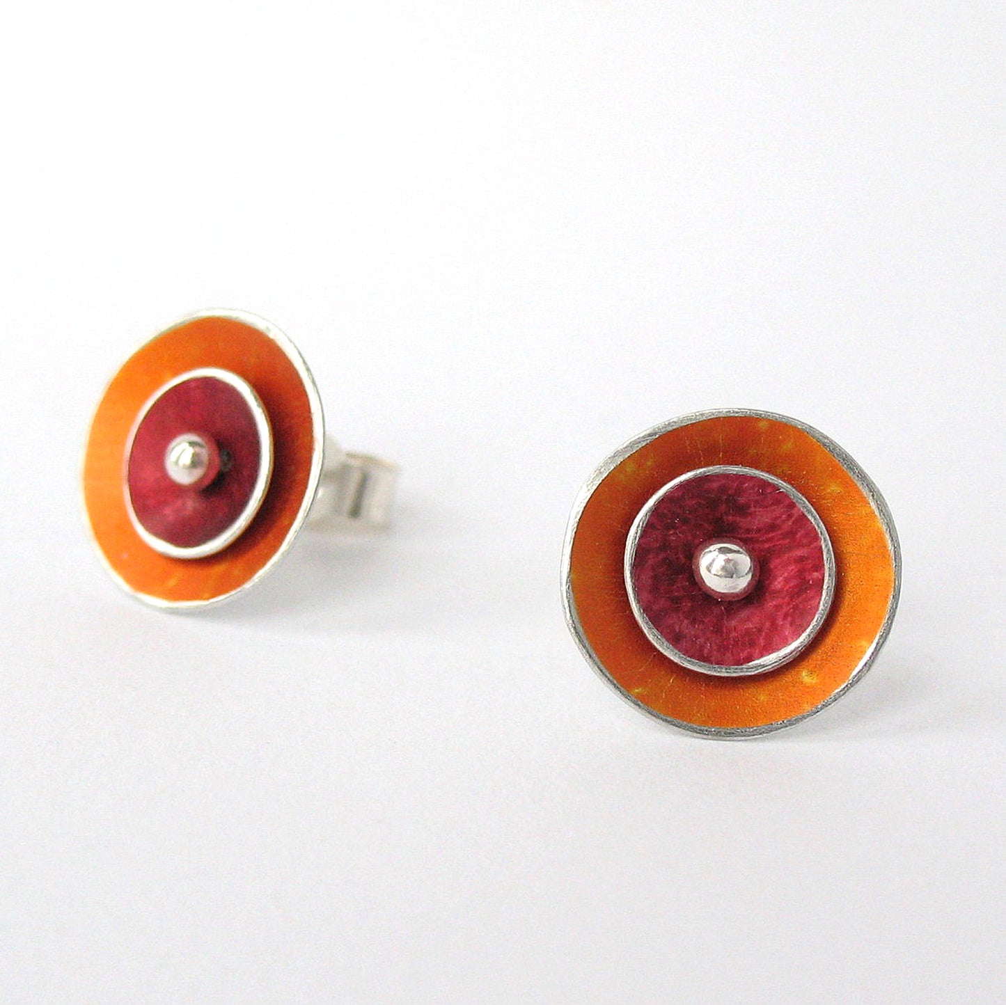 CD1 Double concave disc stud earrings