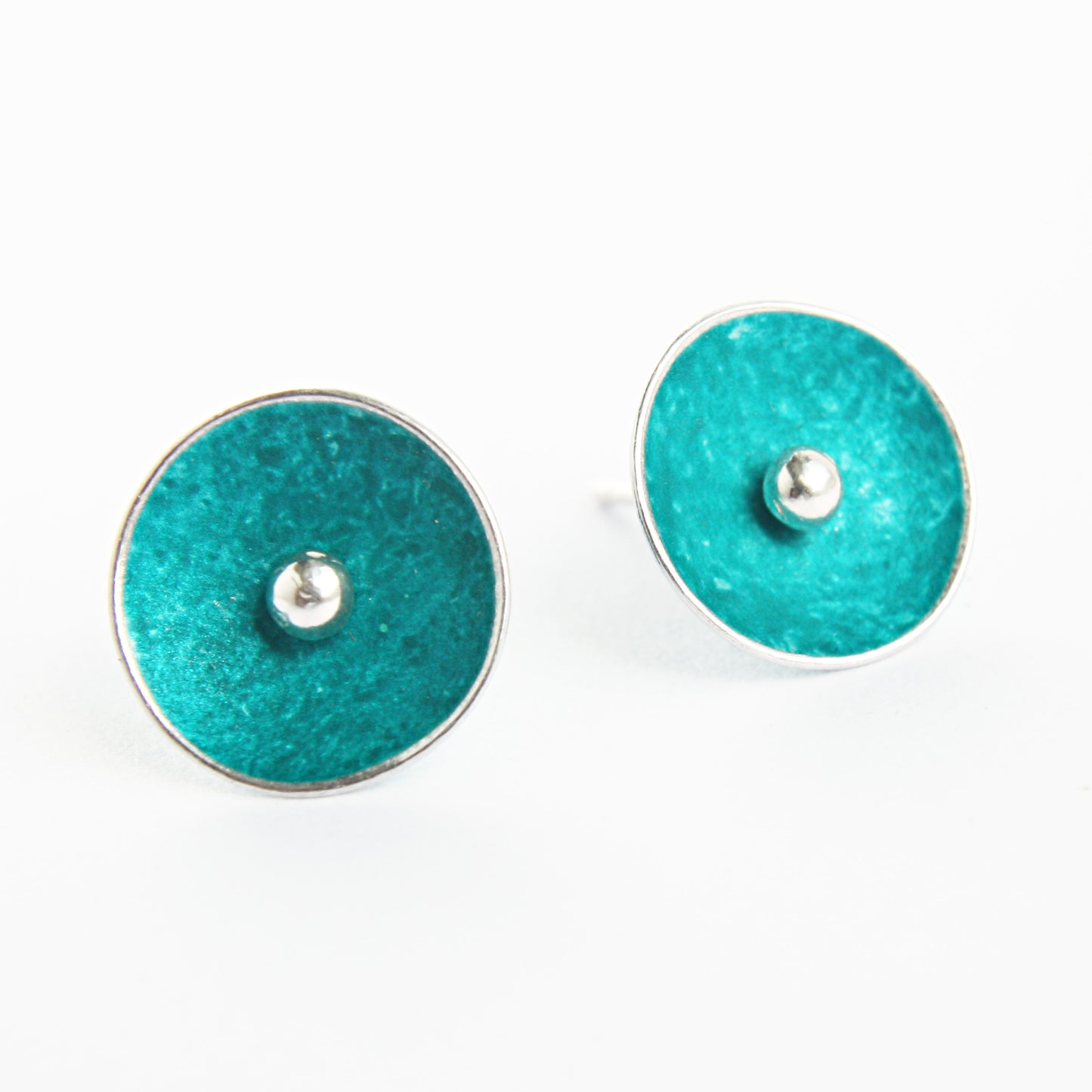 CD3 Single concave disc stud earrings