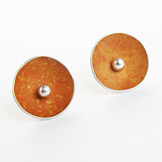 CD3 Single concave disc stud earrings