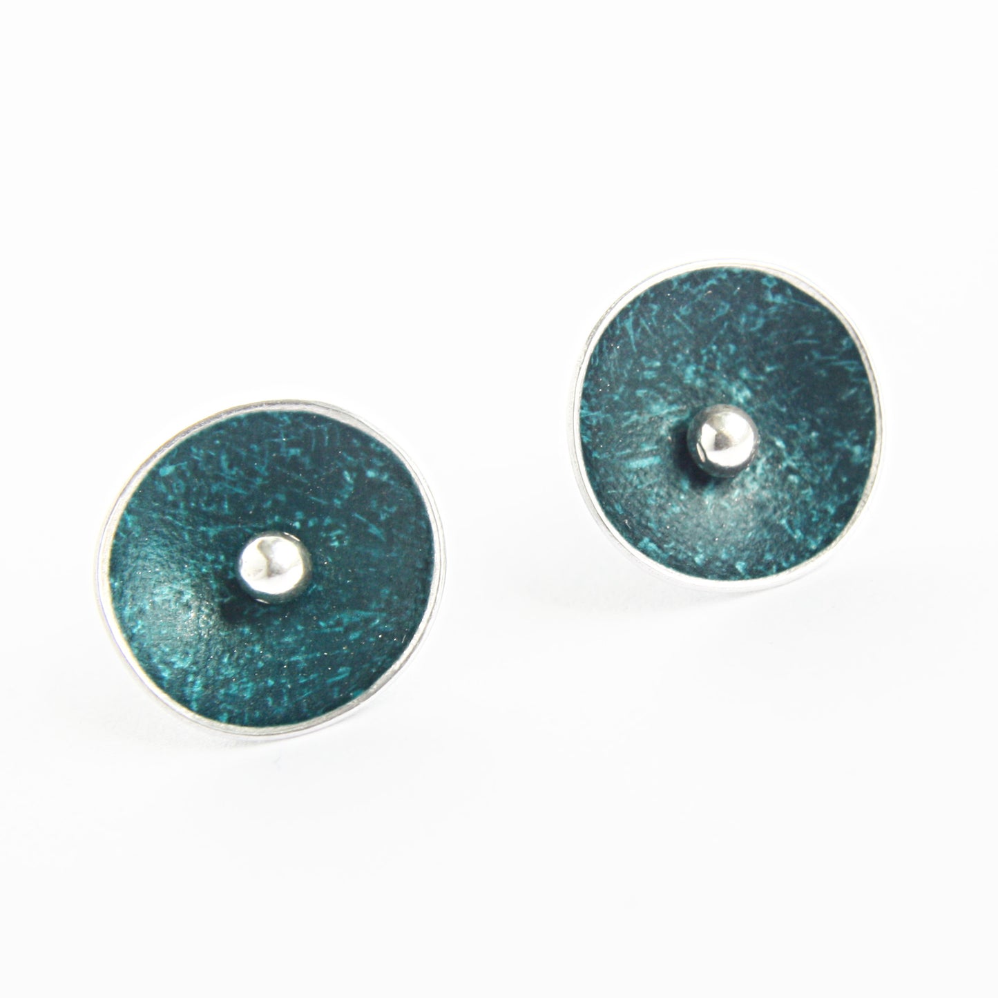 CD3 Single concave disc stud earrings