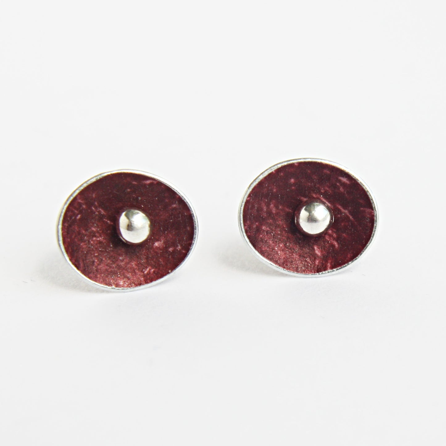 ES1 Small concave oval stud earrings