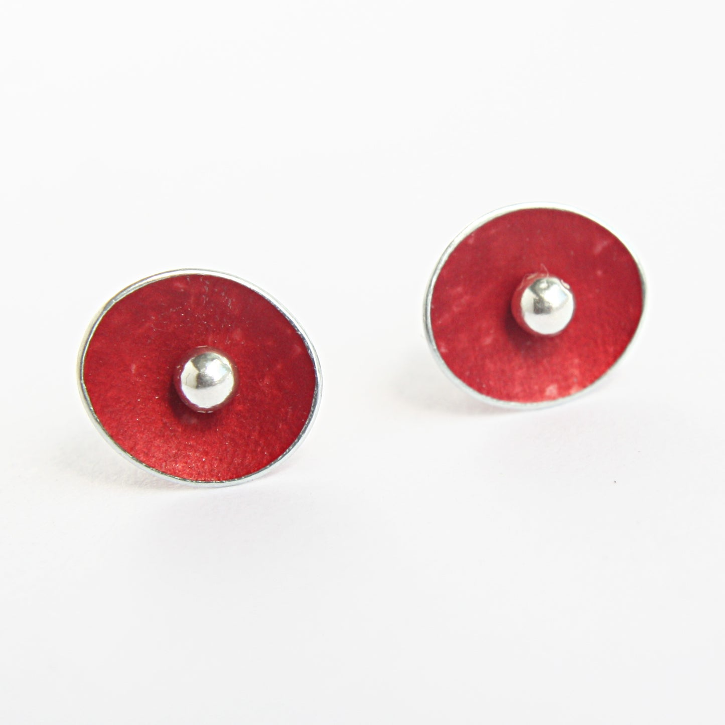 ES1 Small concave oval stud earrings