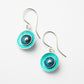 CD2 Drop earrings with double concave discs in 2 colours