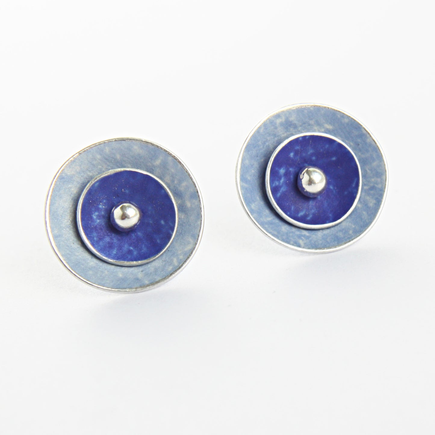 CD1 Double concave disc stud earrings