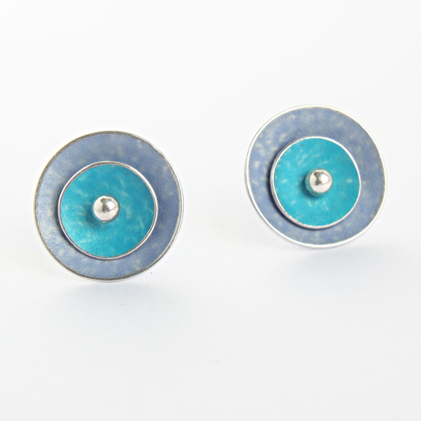 CD1 Double concave disc stud earrings