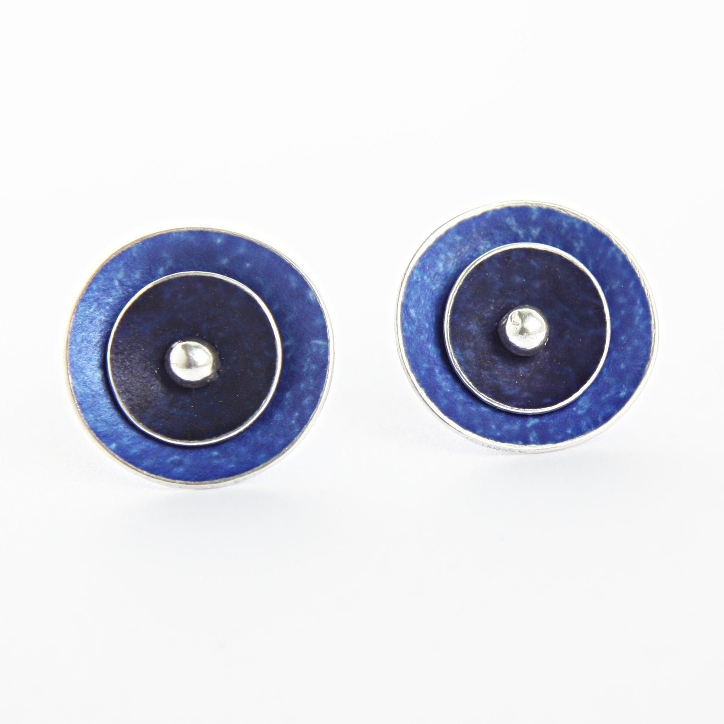 CD1 Double concave disc stud earrings