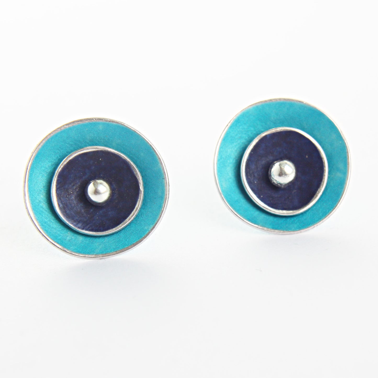 CD1 Double concave disc stud earrings