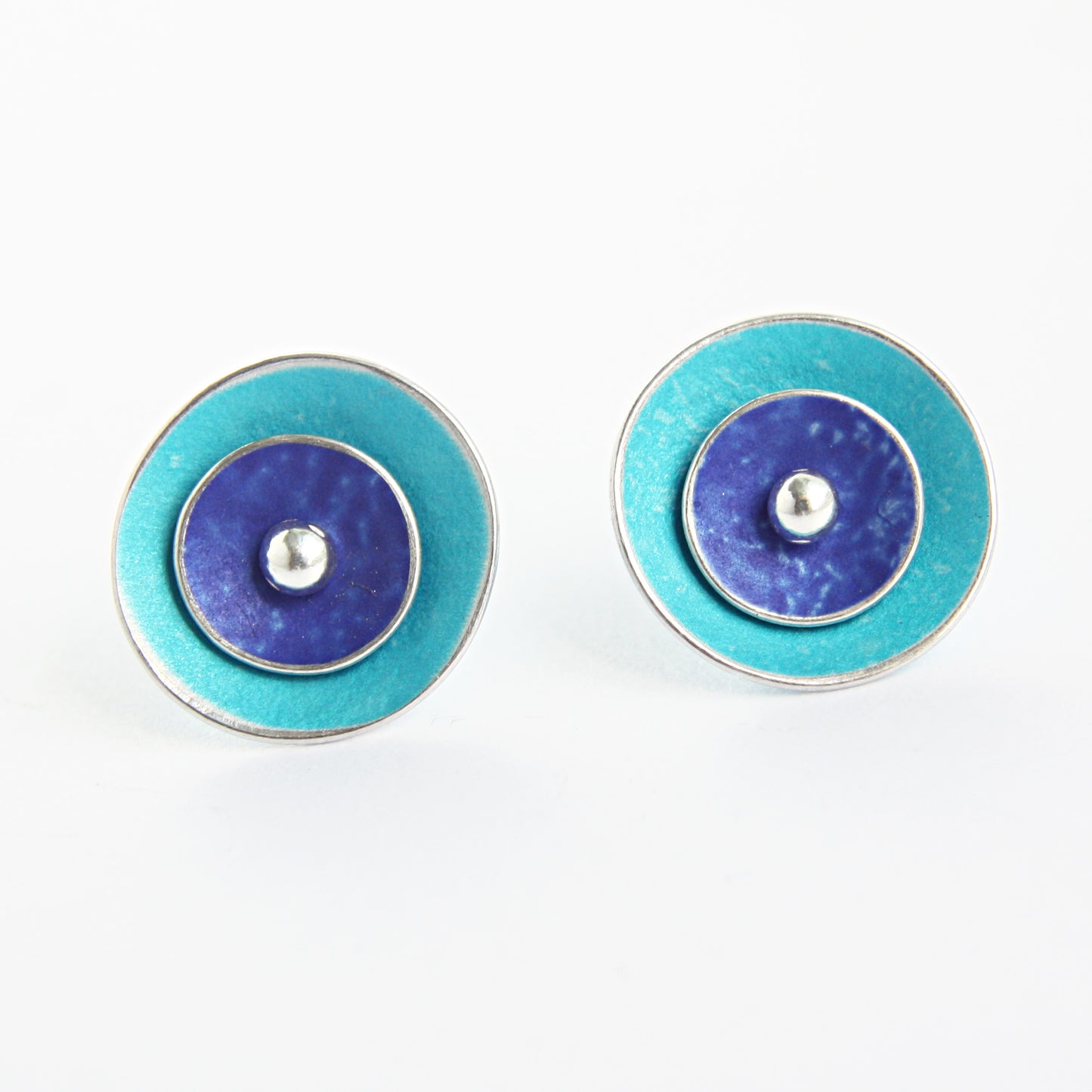 CD1 Double concave disc stud earrings