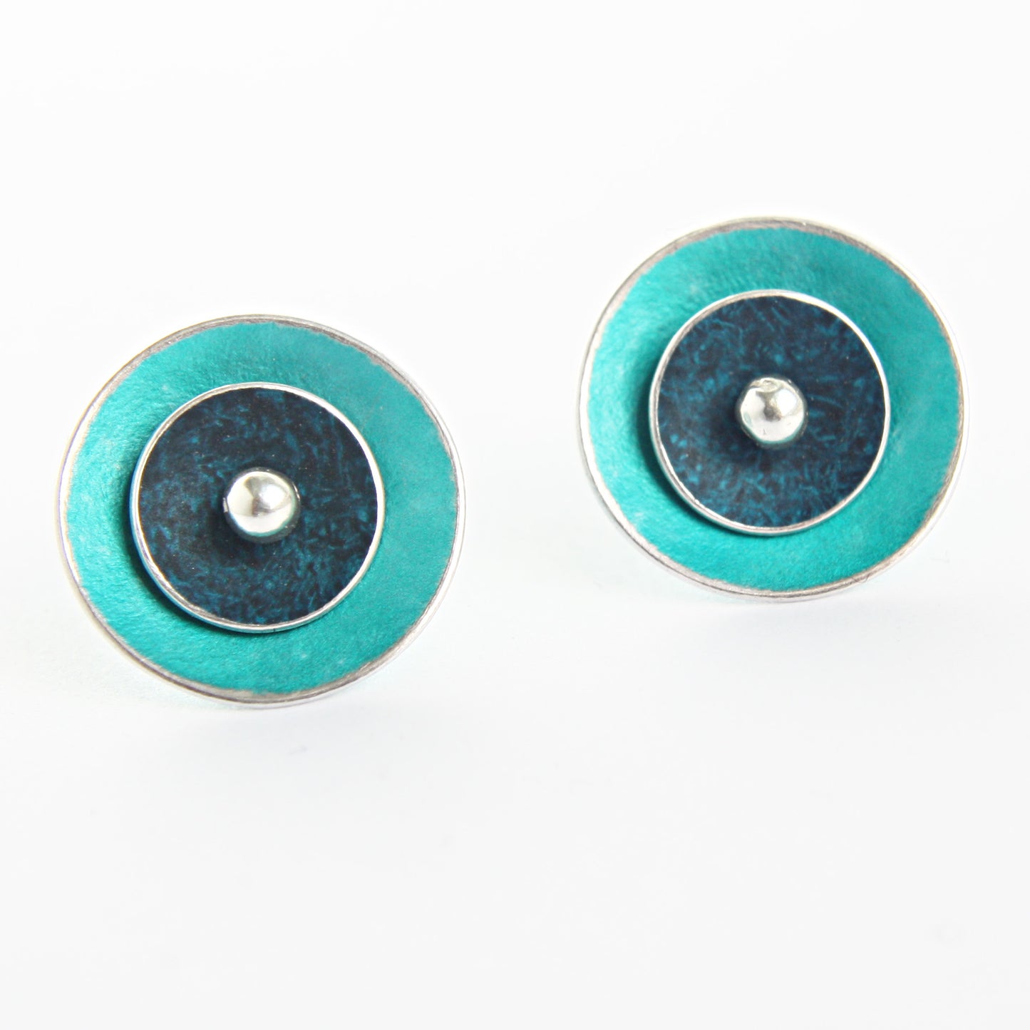 CD1 Double concave disc stud earrings