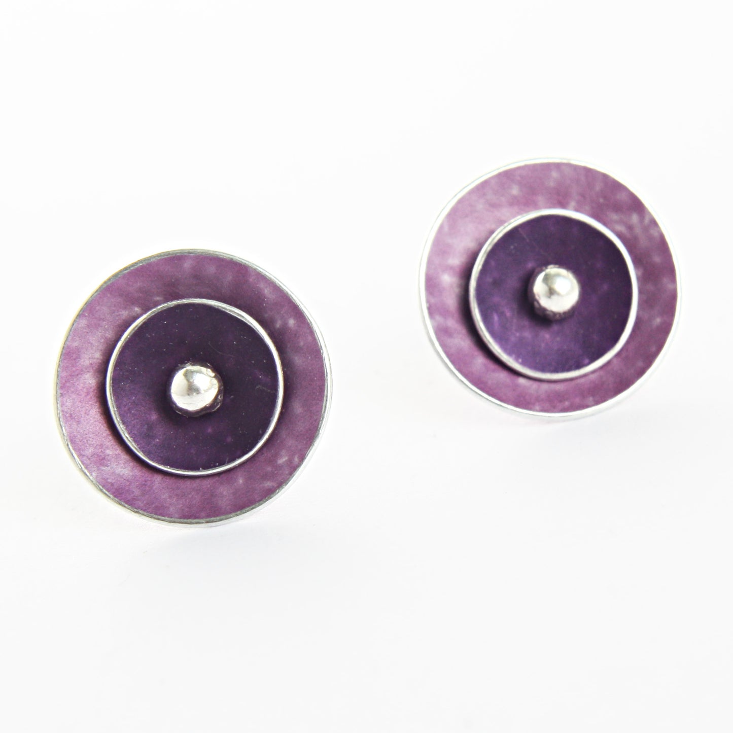 CD1 Double concave disc stud earrings