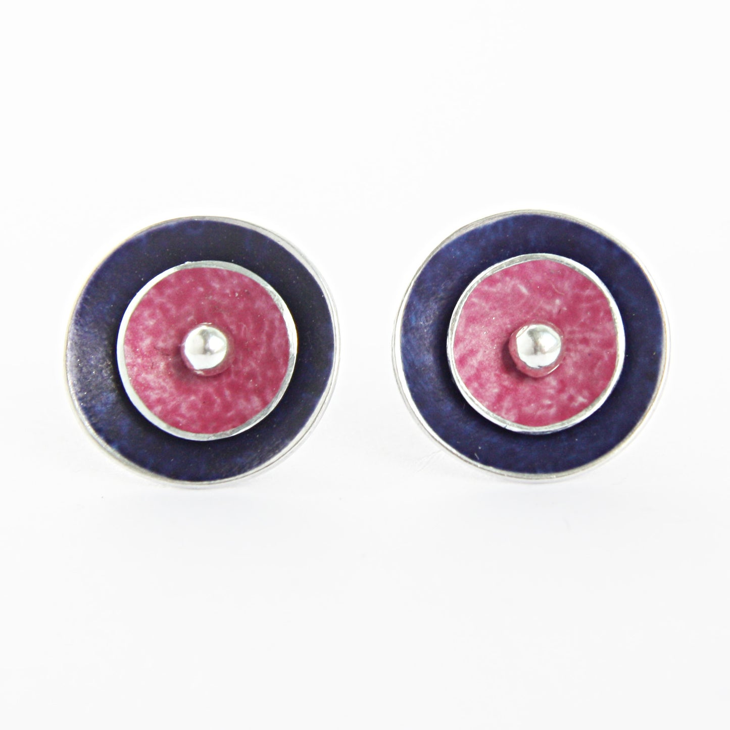 CD1 Double concave disc stud earrings