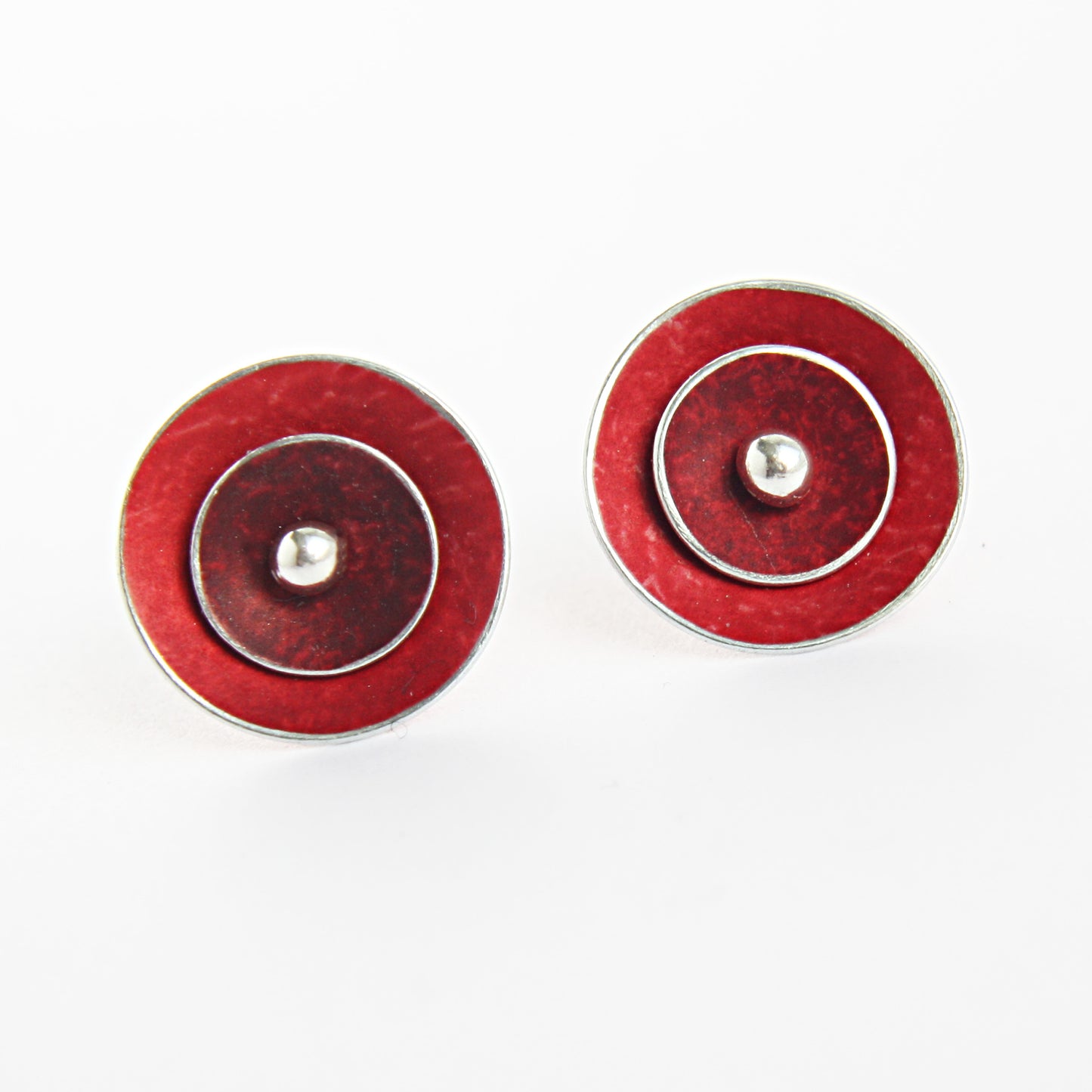 CD1 Double concave disc stud earrings