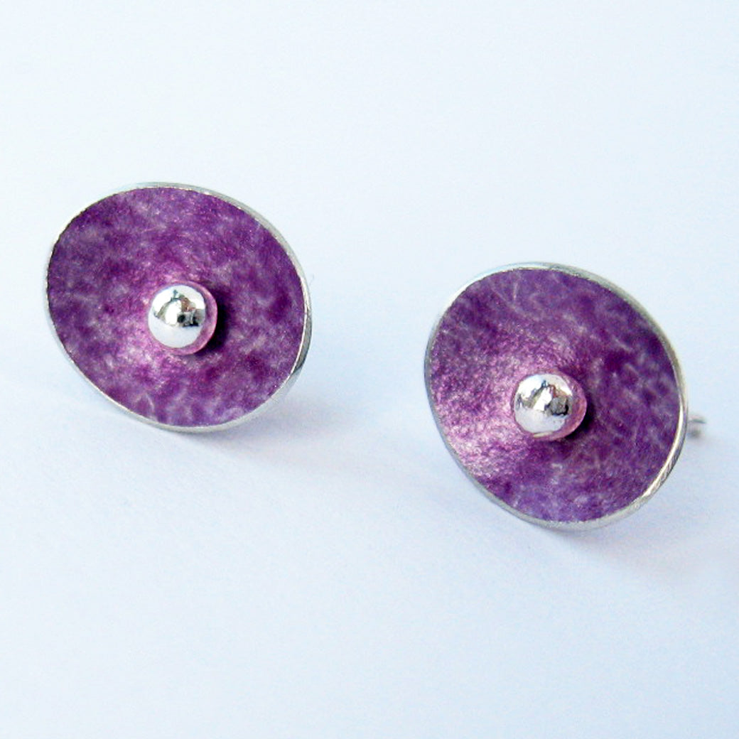 ES1 Small concave oval stud earrings