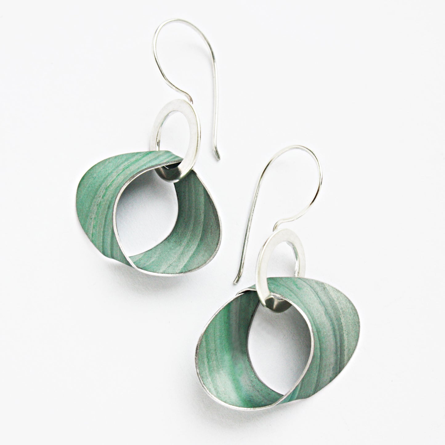 LP10 Silver Hoop Drop Earring With Twisted Loop Drop