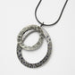 TS18 Double Hooped Pendant In Textured Silver And Spot Print