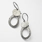 TS4 Drop Earrings In Oxidised Silver And Spot Print Hoop