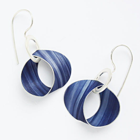 LP10 Silver Hoop Drop Earring With Twisted Loop Drop