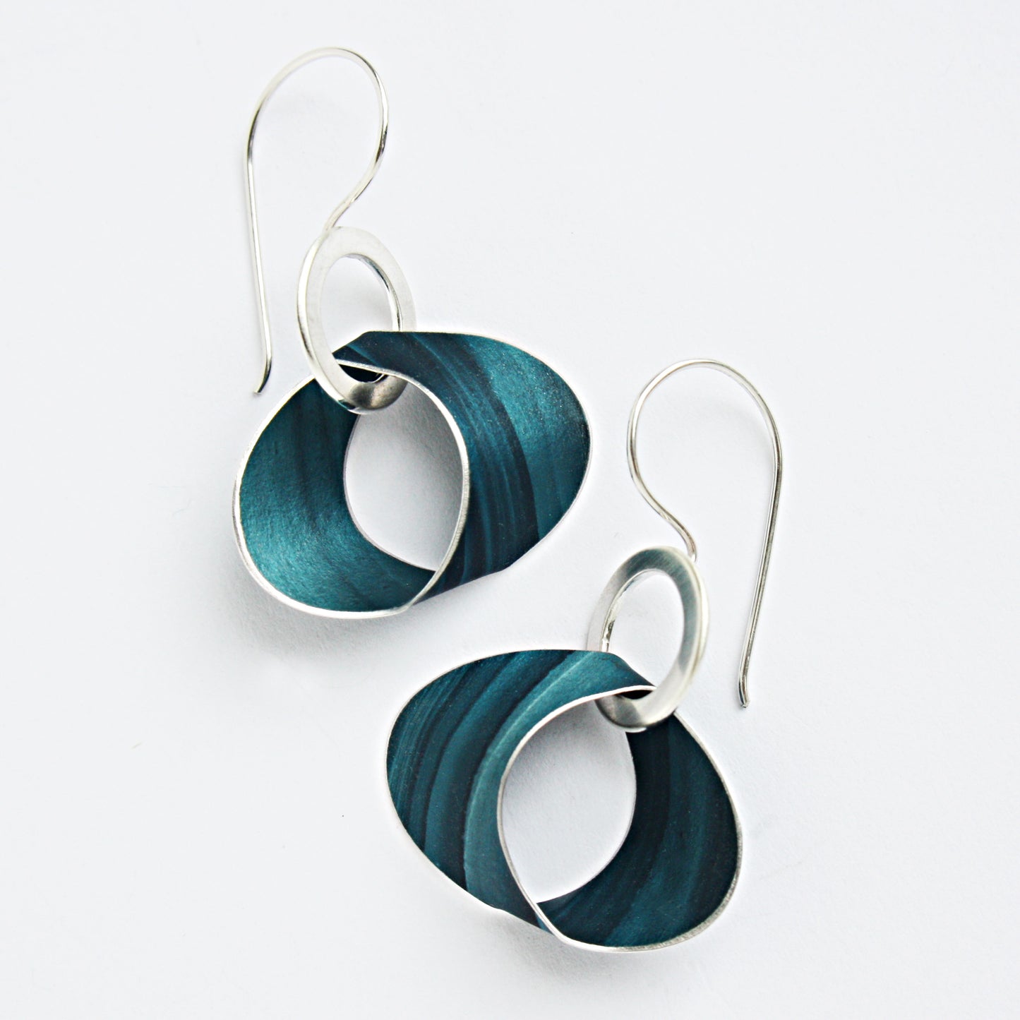 LP10 Silver Hoop Drop Earring With Twisted Loop Drop