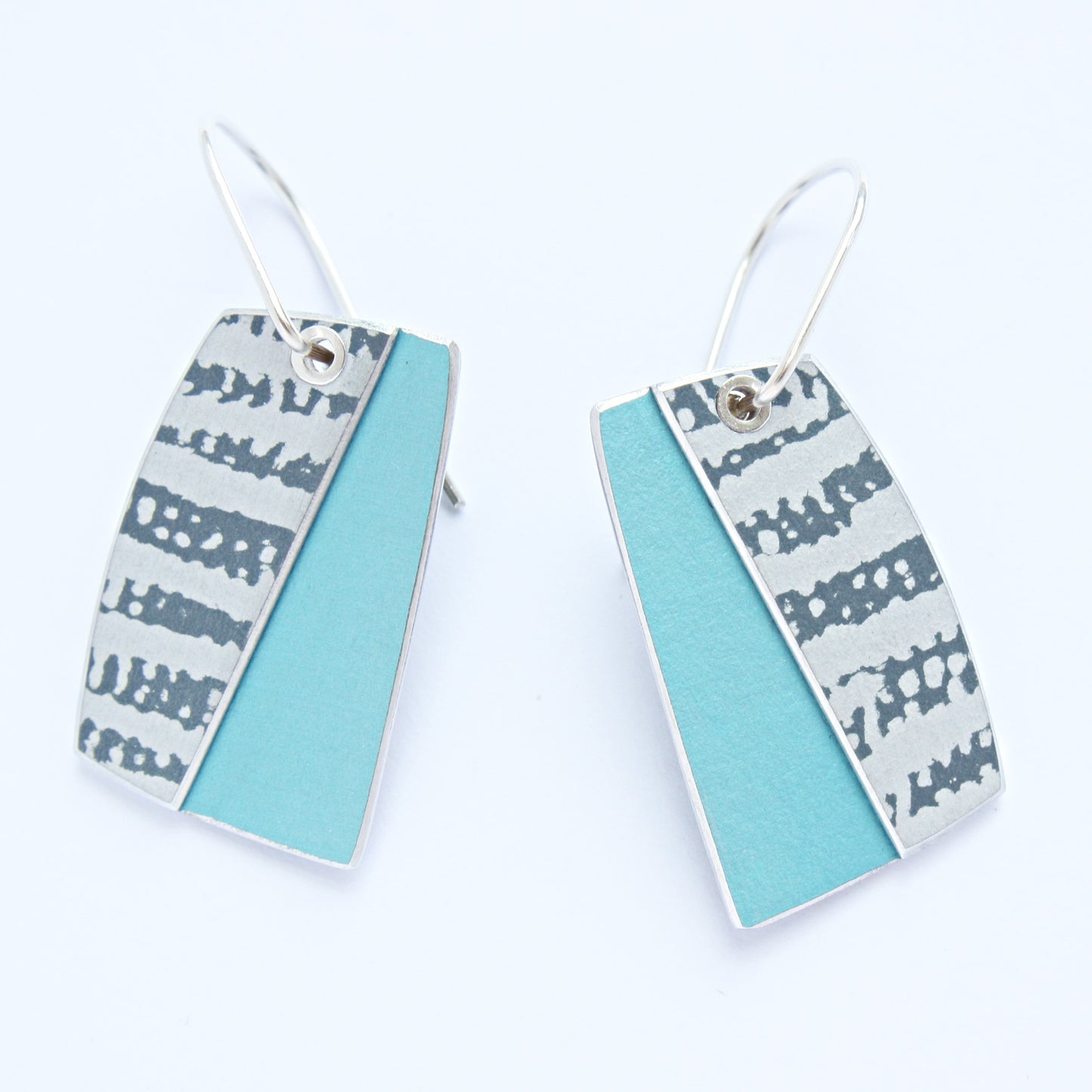 TX12 Double Layer Tube Riveted Rectangular Drop Earrings