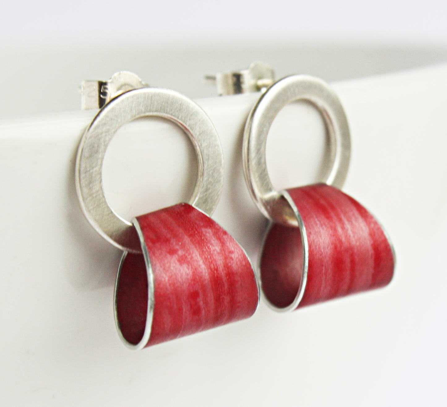 LP1 Silver Hoop Stud Earrings With Little Cuff