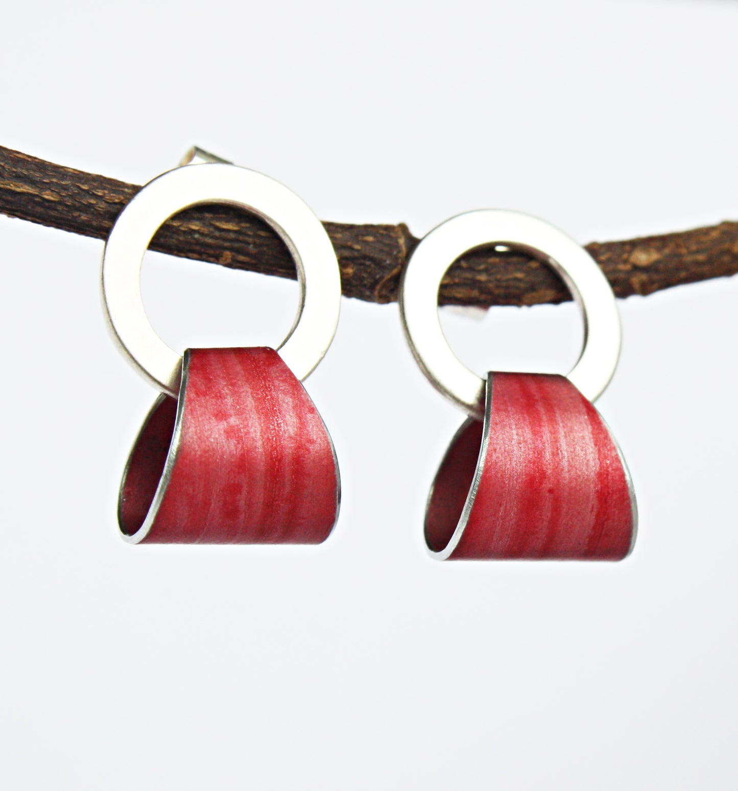 LP1 Silver Hoop Stud Earrings With Little Cuff