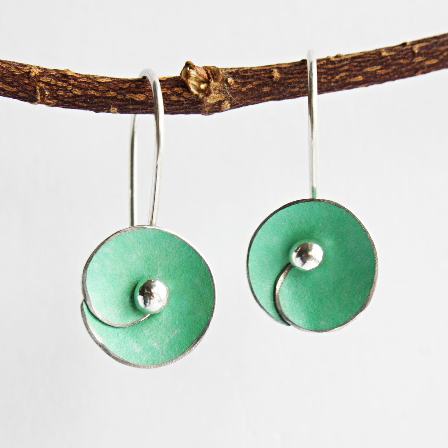 SP2 Spiral disc drop earrings