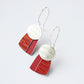 TX4 Silver Disc And Square Drop Earrings