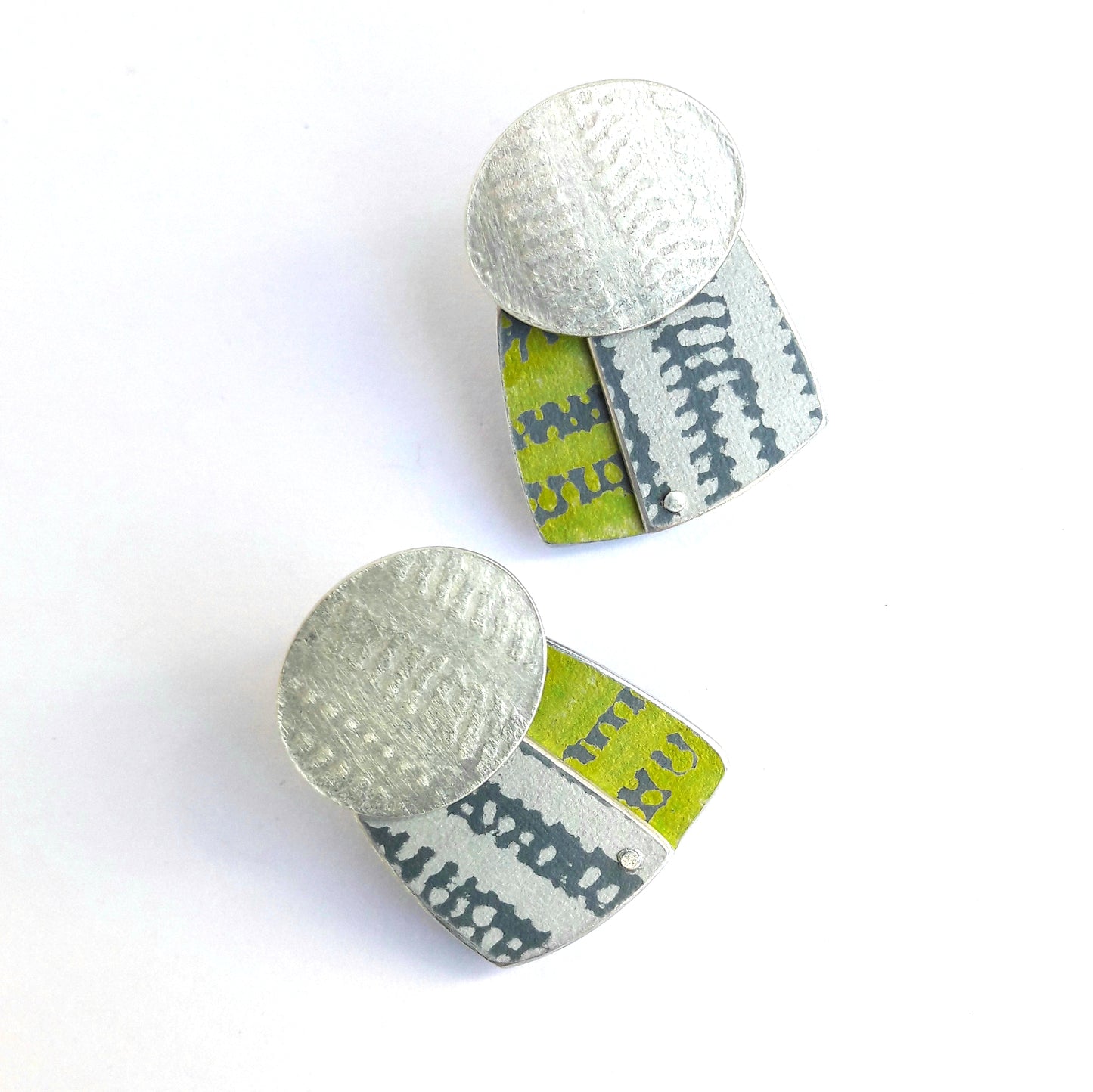 TX3 Silver Disc And Square Stud Earrings