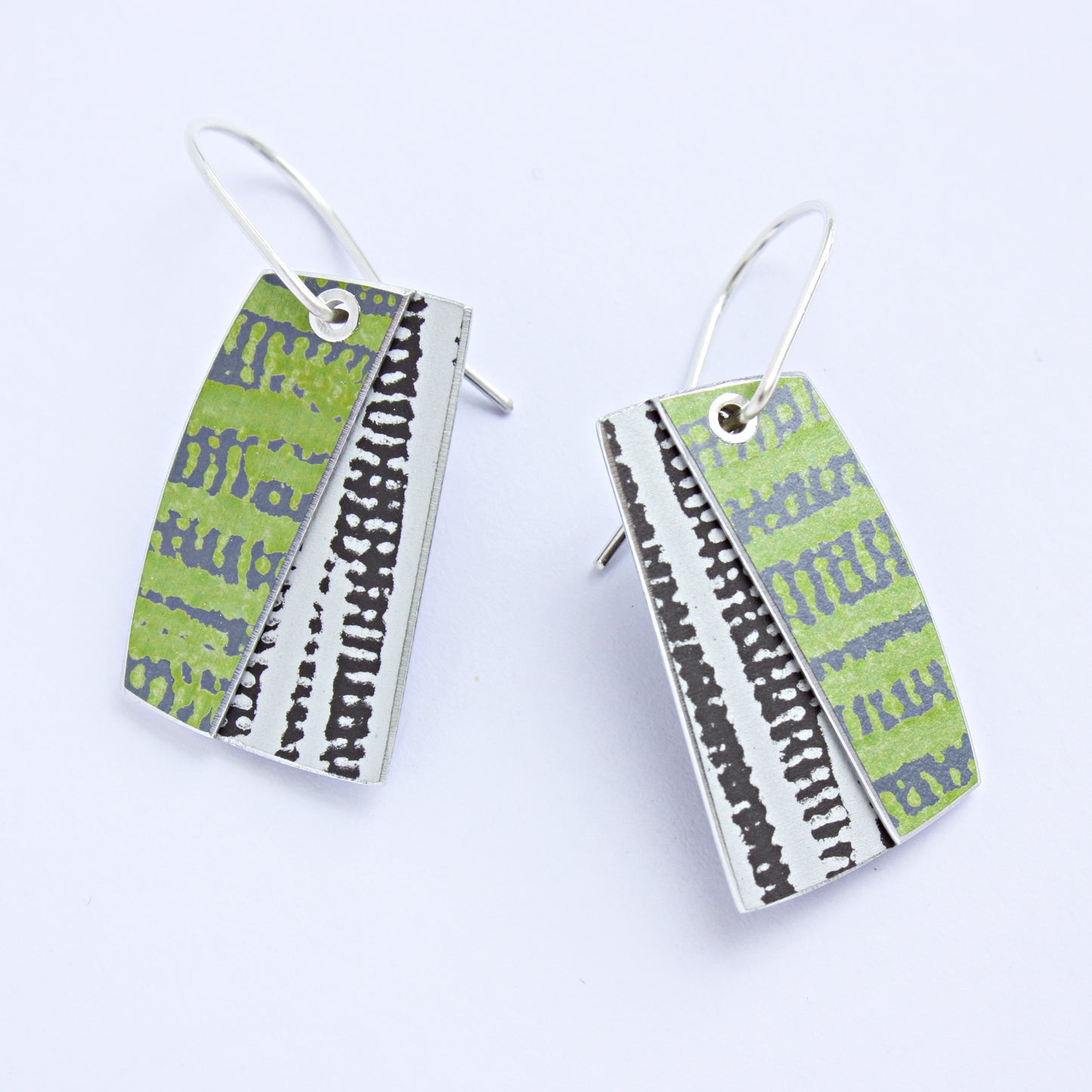 TX12 Double Layer Tube Riveted Rectangular Drop Earrings