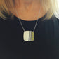 SL57 Silver Square Necklace with Contrasting Riveted Double Layer of Colour