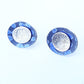 SL4 Blue spotty oval stud earrings