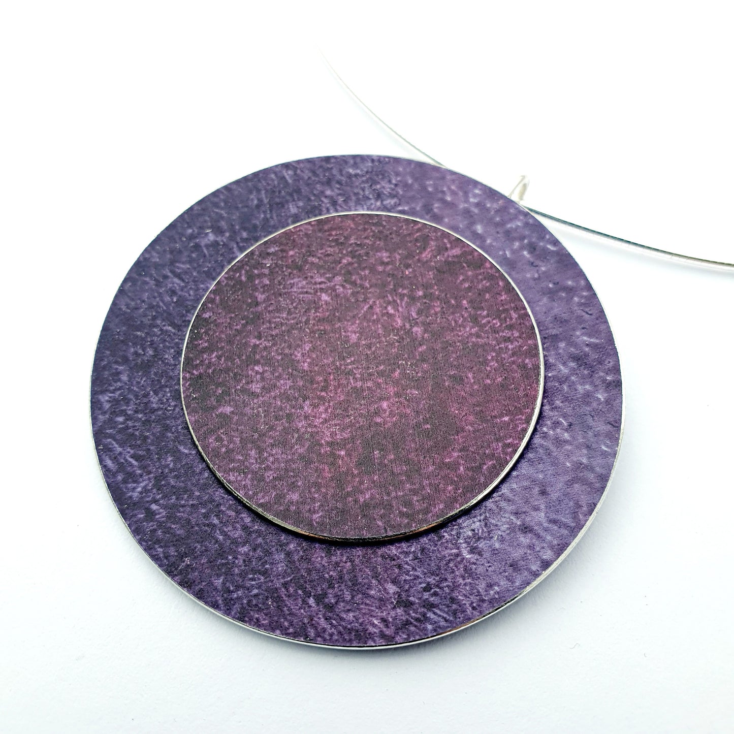 SL13 Purple and berry large double disc pendant