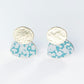 SL14 Lavender and blue lichen print stud earrings