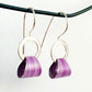 SL16 Little mauve cuff drop earrings