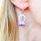 SL16 Little mauve cuff drop earrings