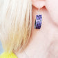 SL24 Purple spotty loop drop earrings