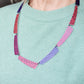 SL33 Large spotty segmented necklace in red, pink and purple