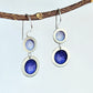 SL20 Double silver orbit drop earrings in lavender and purple