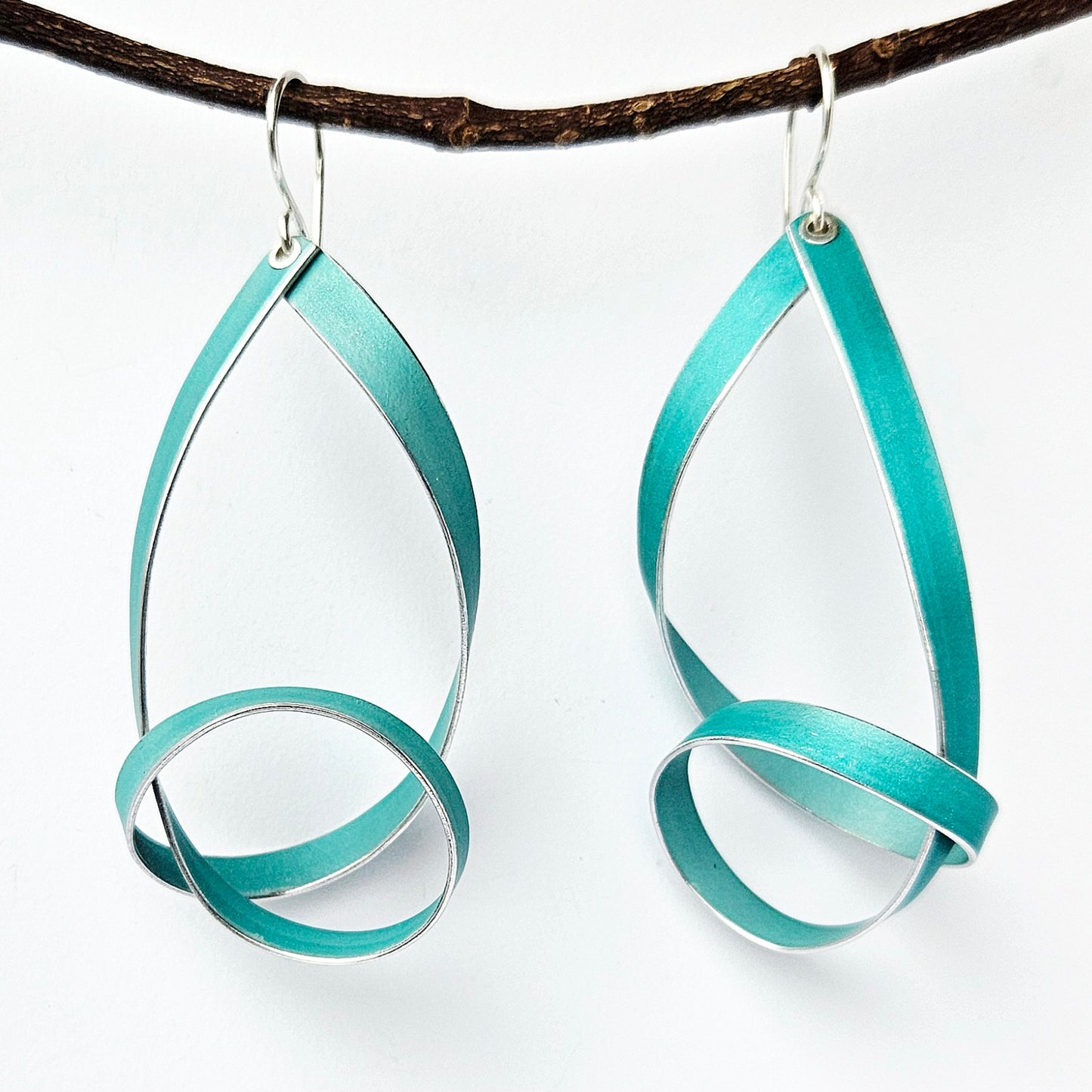 SL30 Large jade ribbon drop earrings
