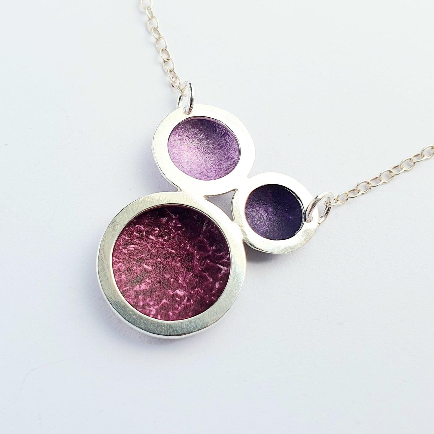 SL26 Berry, mauve and purple triple circle pendant