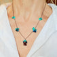 SL27 Jade, petrol and brown multi disc necklace